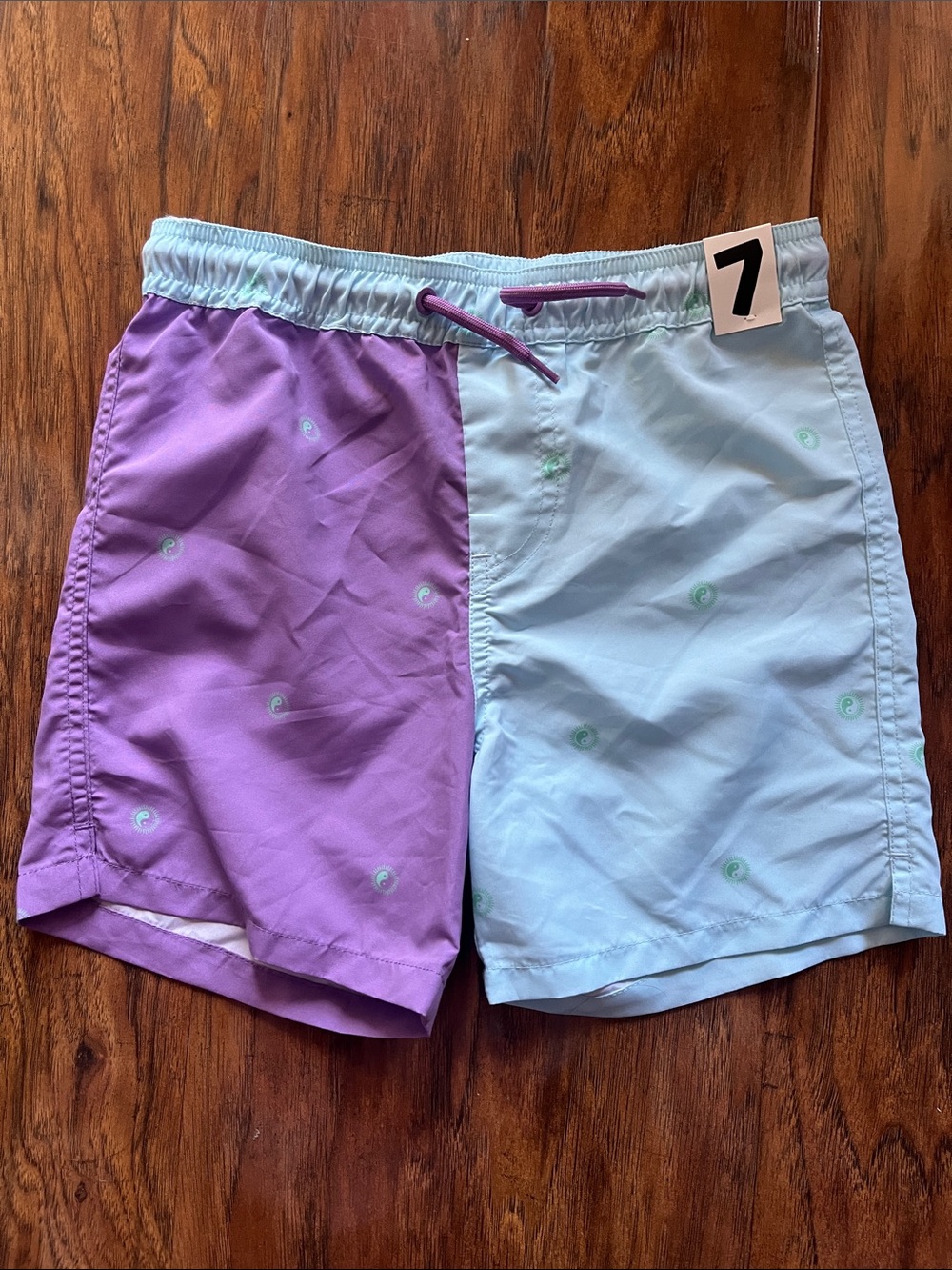 Cotton On Kids Two-Tone Purple & Light Blue Swim Trunks
